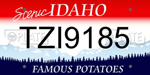TZI9185 Idaho License Plate