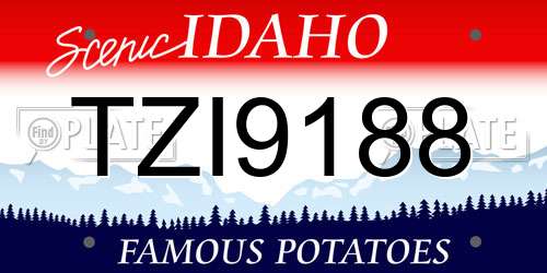 TZI9188 Idaho License Plate