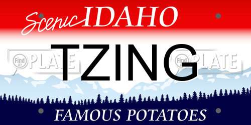 TZING Idaho License Plate
