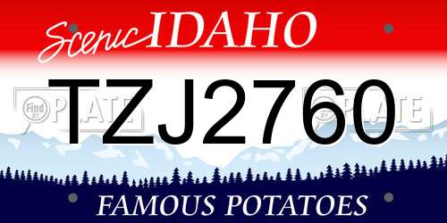 TZJ2760 Idaho License Plate