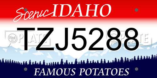 TZJ5288 Idaho License Plate