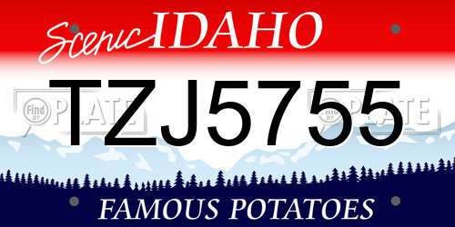 TZJ5755 Idaho License Plate