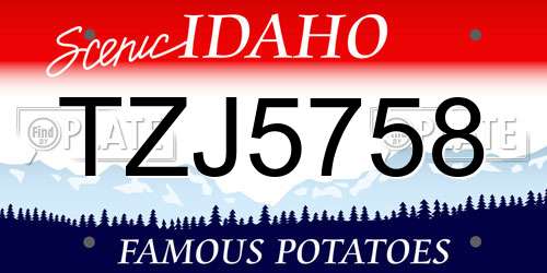 TZJ5758 Idaho License Plate