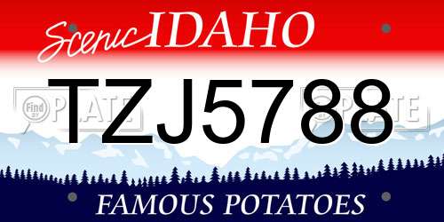 TZJ5788 Idaho License Plate