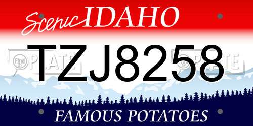 TZJ8258 Idaho License Plate