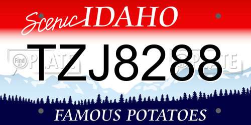TZJ8288 Idaho License Plate