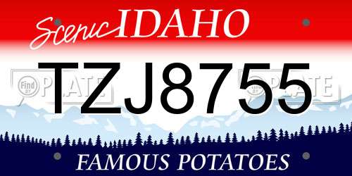 TZJ8755 Idaho License Plate