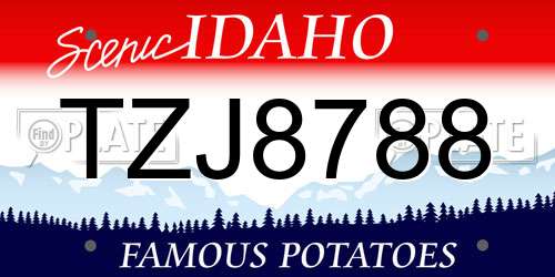 TZJ8788 Idaho License Plate