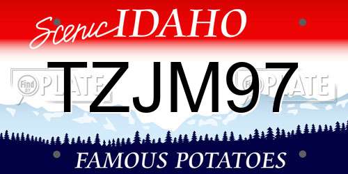 TZJM97 Idaho License Plate