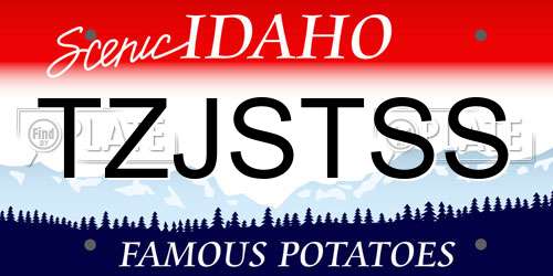 TZJSTSS Idaho License Plate