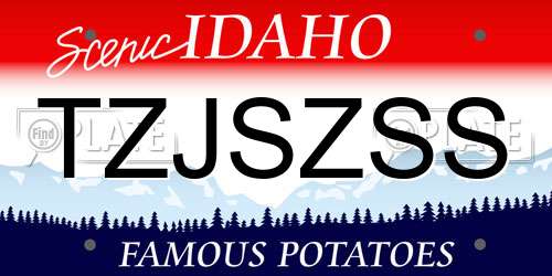 TZJSZSS Idaho License Plate