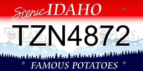 TZN4872 Idaho License Plate