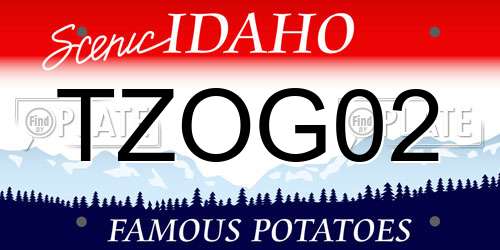 TZOG02 Idaho License Plate