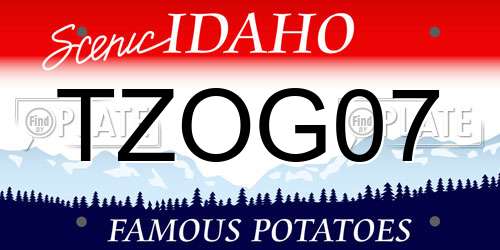 TZOG07 Idaho License Plate