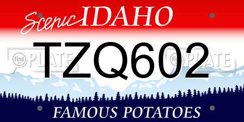 TZQ602 Idaho License Plate