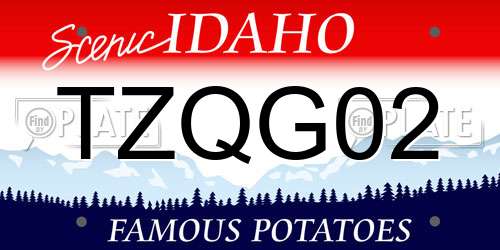 TZQG02 Idaho License Plate