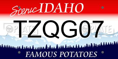 TZQG07 Idaho License Plate