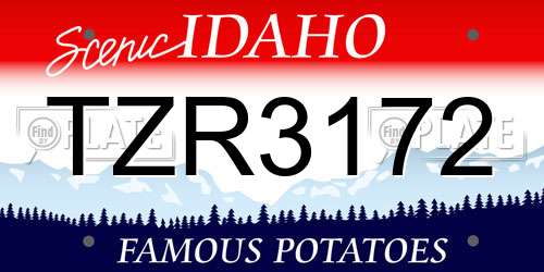 TZR3172 Idaho License Plate
