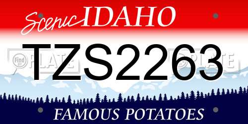 TZS2263 Idaho License Plate