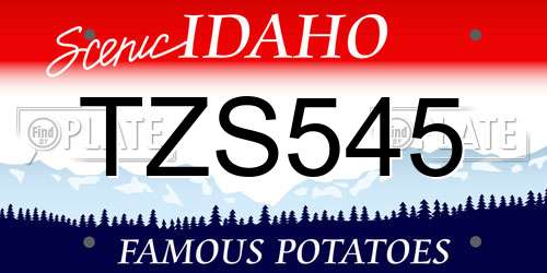 TZS545 Idaho License Plate