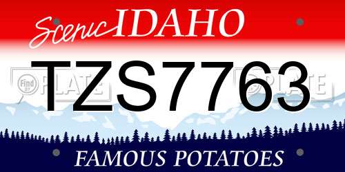 TZS7763 Idaho License Plate