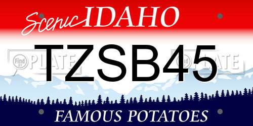 TZSB45 Idaho License Plate