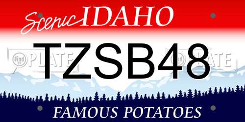 TZSB48 Idaho License Plate