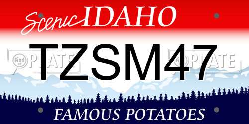 TZSM47 Idaho License Plate