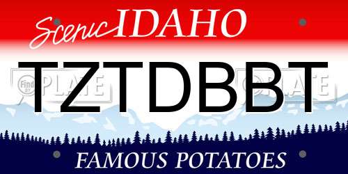 TZTDBBT Idaho License Plate