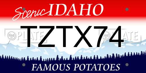 TZTX74 Idaho License Plate
