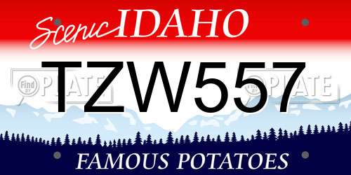 TZW557 Idaho License Plate