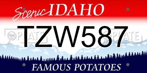 TZW587 Idaho License Plate