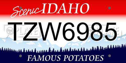 TZW6985 Idaho License Plate