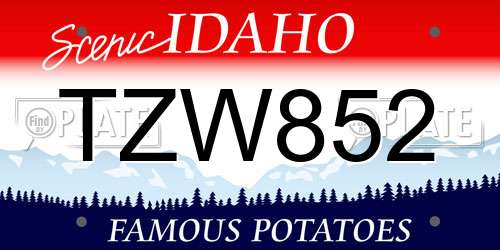 TZW852 Idaho License Plate