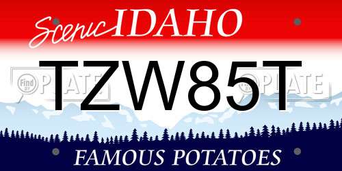 TZW85T Idaho License Plate