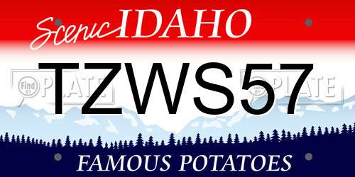 TZWS57 Idaho License Plate