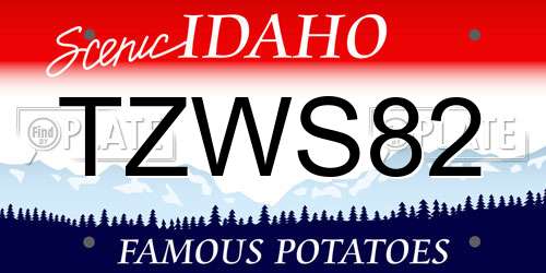 TZWS82 Idaho License Plate
