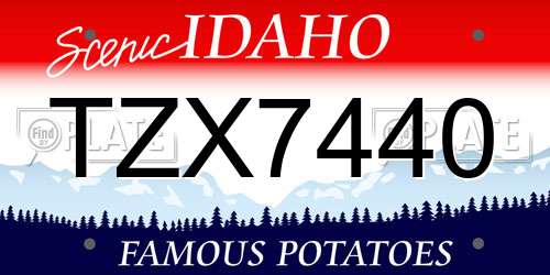 TZX7440 Idaho License Plate