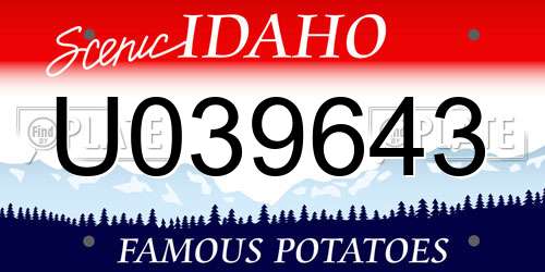 U039643 Idaho License Plate