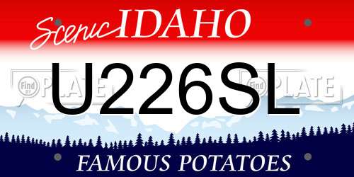 U226SL Idaho License Plate