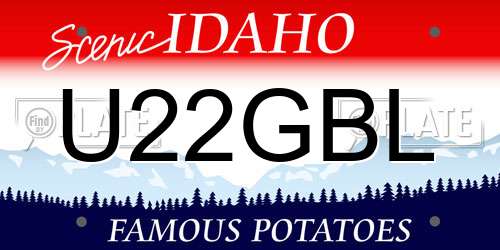 U22GBL Idaho License Plate