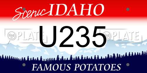 U235 Idaho License Plate