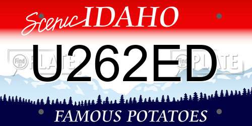 U262ED Idaho License Plate