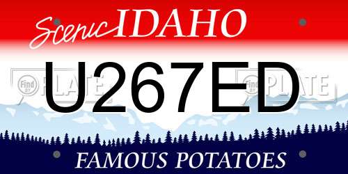 U267ED Idaho License Plate