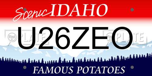 U26ZEO Idaho License Plate