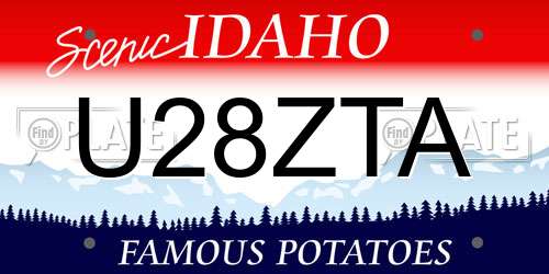 U28ZTA Idaho License Plate