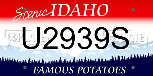 U2939S Idaho License Plate