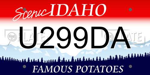 U299DA Idaho License Plate
