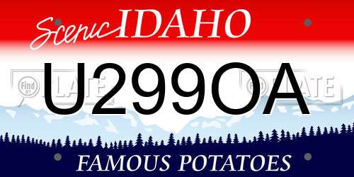 U299OA Idaho License Plate