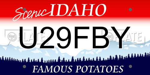 U29FBY Idaho License Plate
